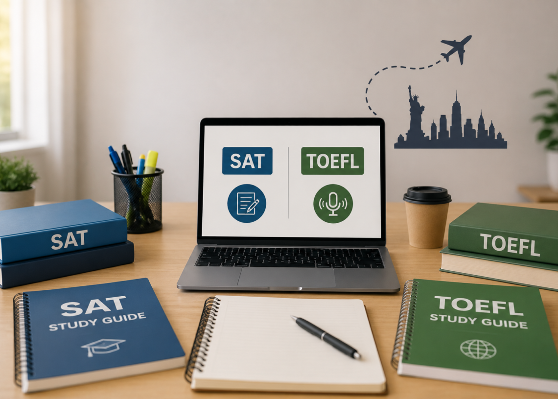 SAT and TOEFL exam preparation guide for students planning to study in USA